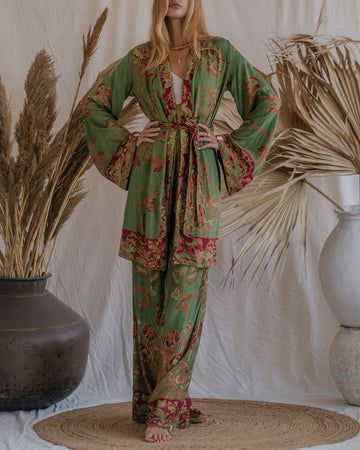 Green Goddess - Short Kimono