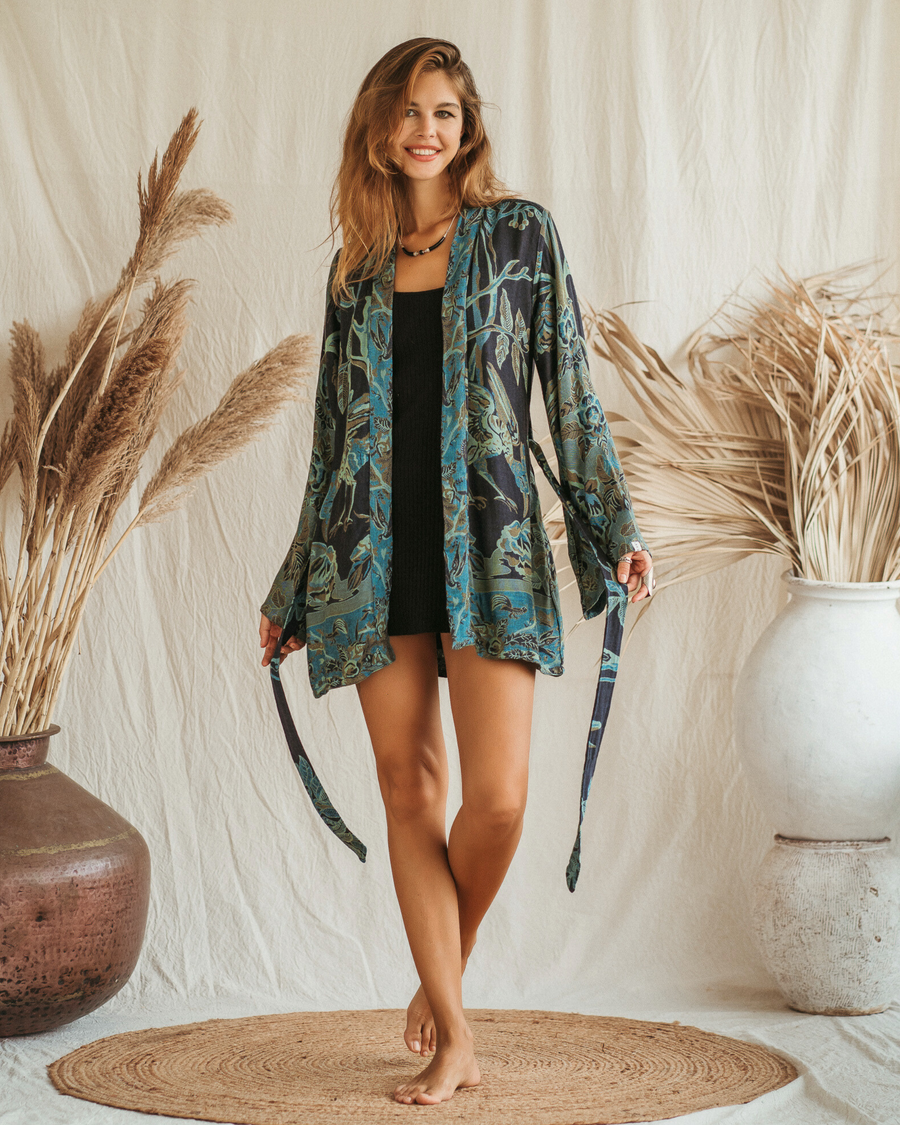 Baby it's Blue - Short Kimono