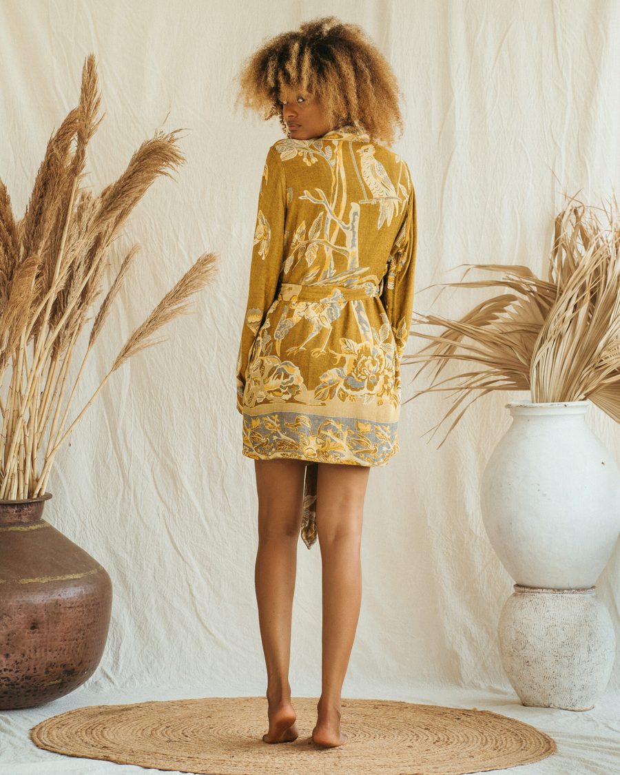 Golden Lotus - Short Kimono