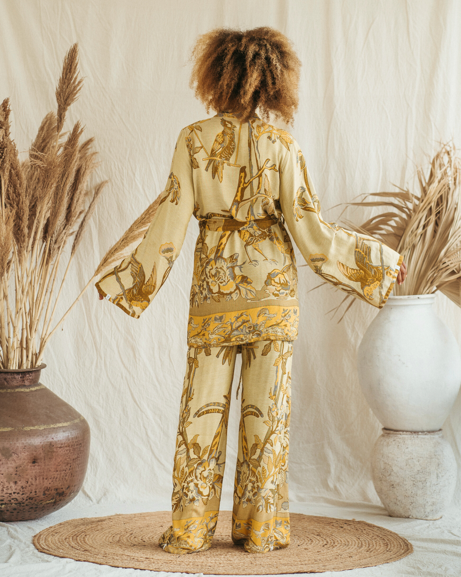 Golden Lotus - Short Kimono