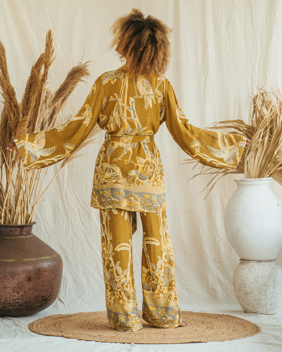 Golden Lotus - Short Kimono