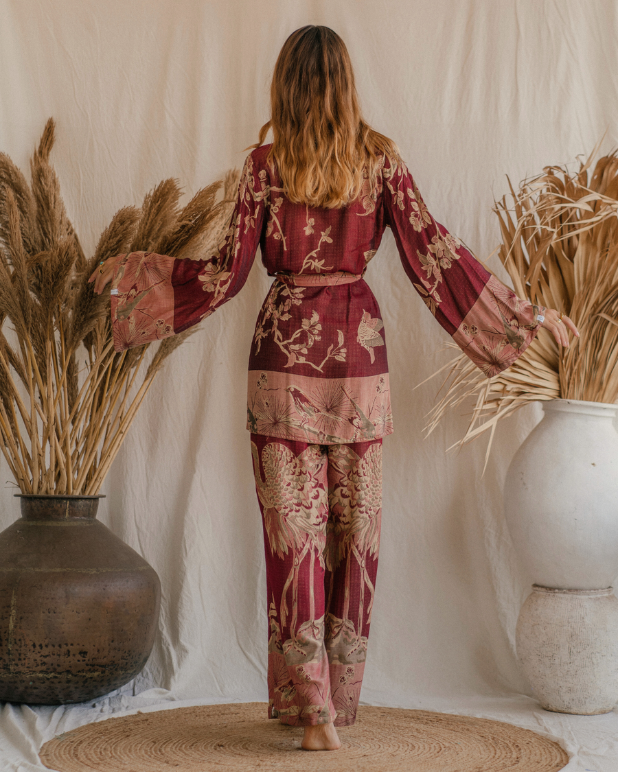 Wineberry Dream - Short Kimono