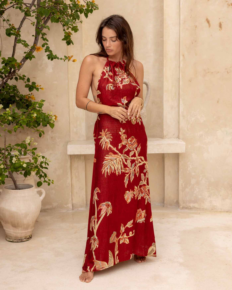 River of Roses - Halter Dress