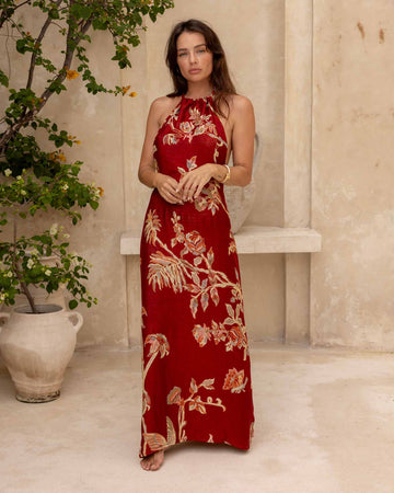 River of Roses - Halter Dress